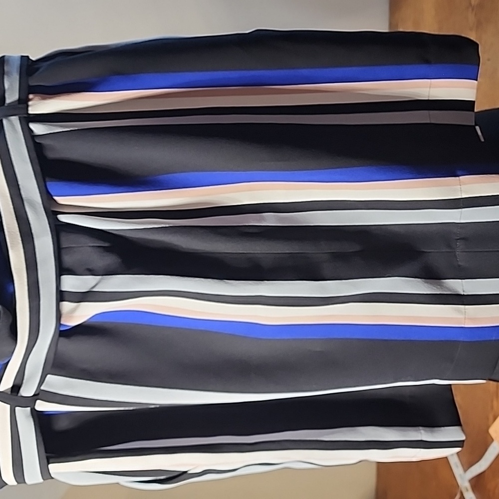 NWT Express  Striped Mini Skirt With Pockets And Paper Bag Waist Belted Size Med - Picture 2 of 8